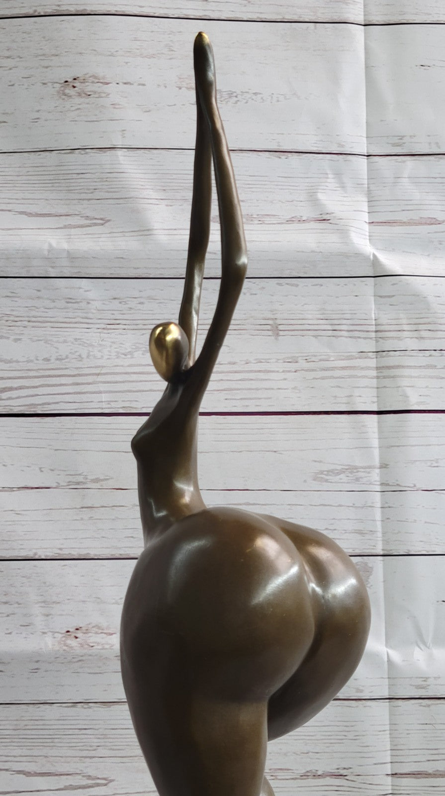 Signed: Milo BRONZE NUDE WOMAN FIGURE ABSTRACT MODERN ART, MARBLE BASE HOT CAST