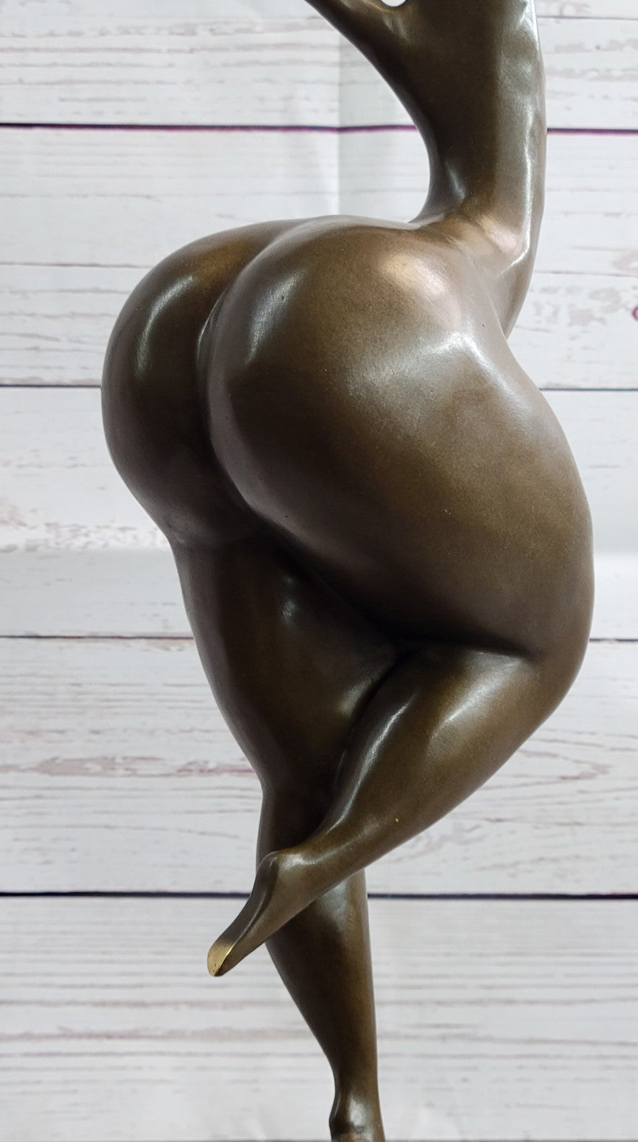 Signed: Milo BRONZE NUDE WOMAN FIGURE ABSTRACT MODERN ART, MARBLE BASE HOT CAST