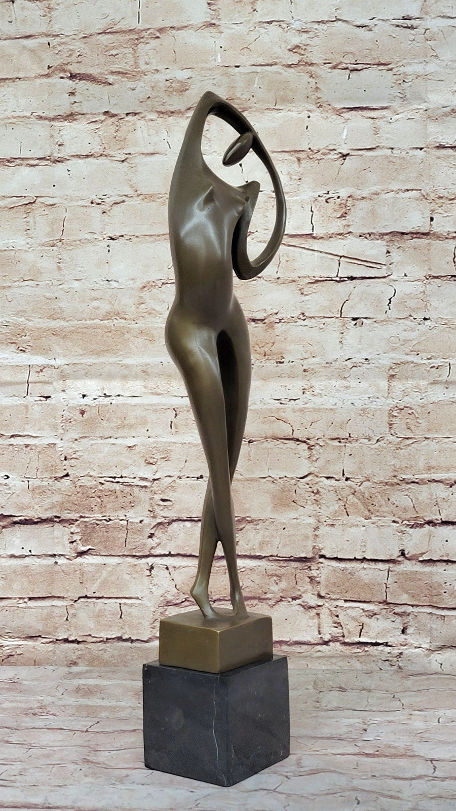 Abstract Female Lady Woman Hot Cast Bronze Statue by Miguel Lopez