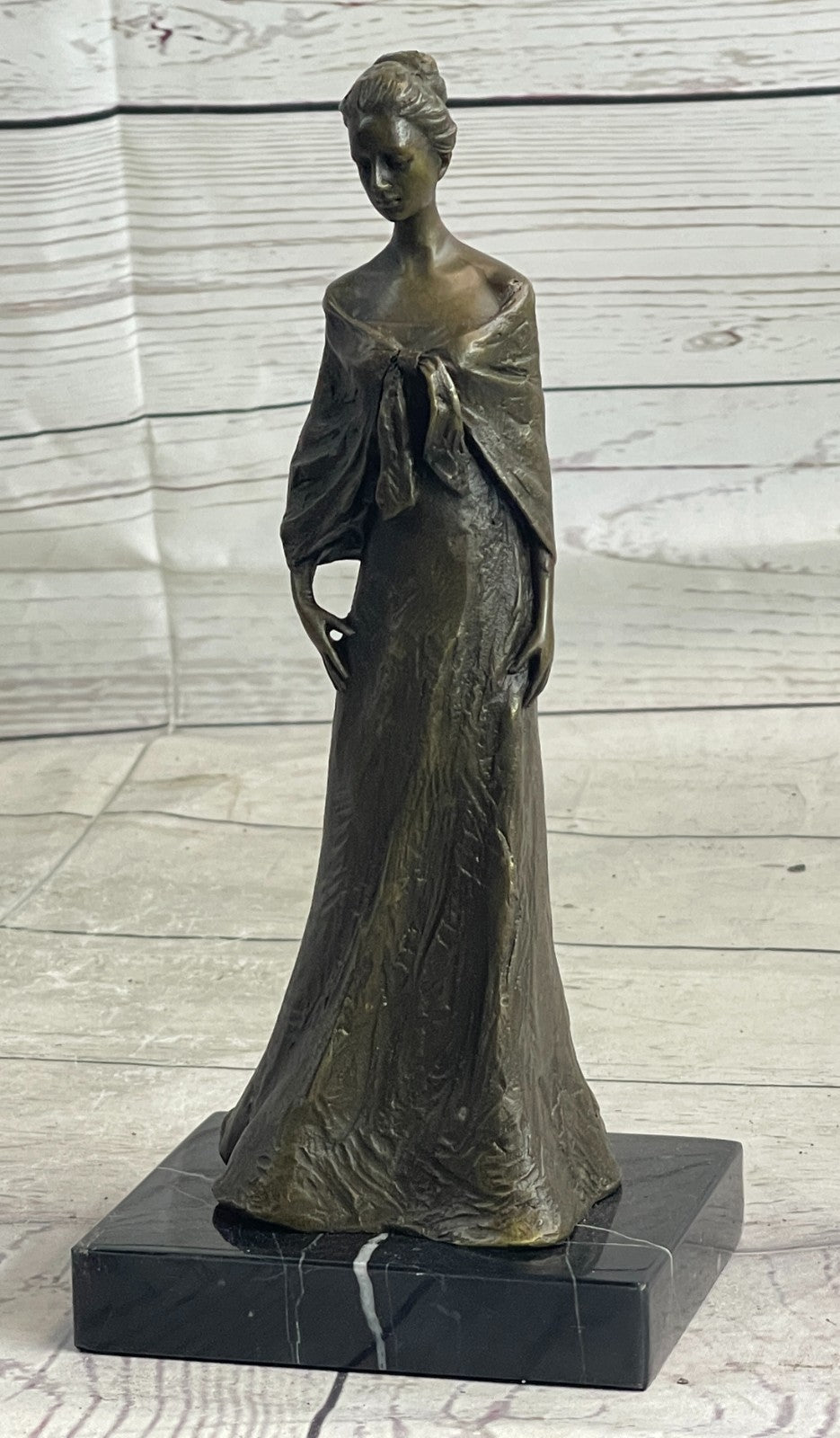 French Victorian Lady Vitaleh Elegant Pose Bronze Sculpture Statue Figurine SALE