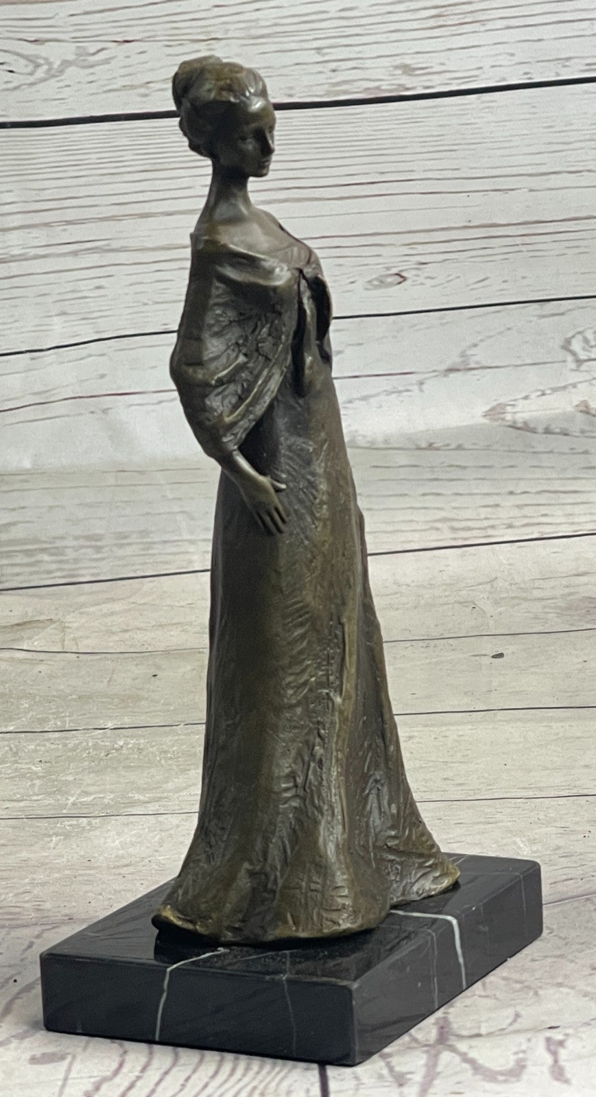 French Victorian Lady Vitaleh Elegant Pose Bronze Sculpture Statue Figurine SALE