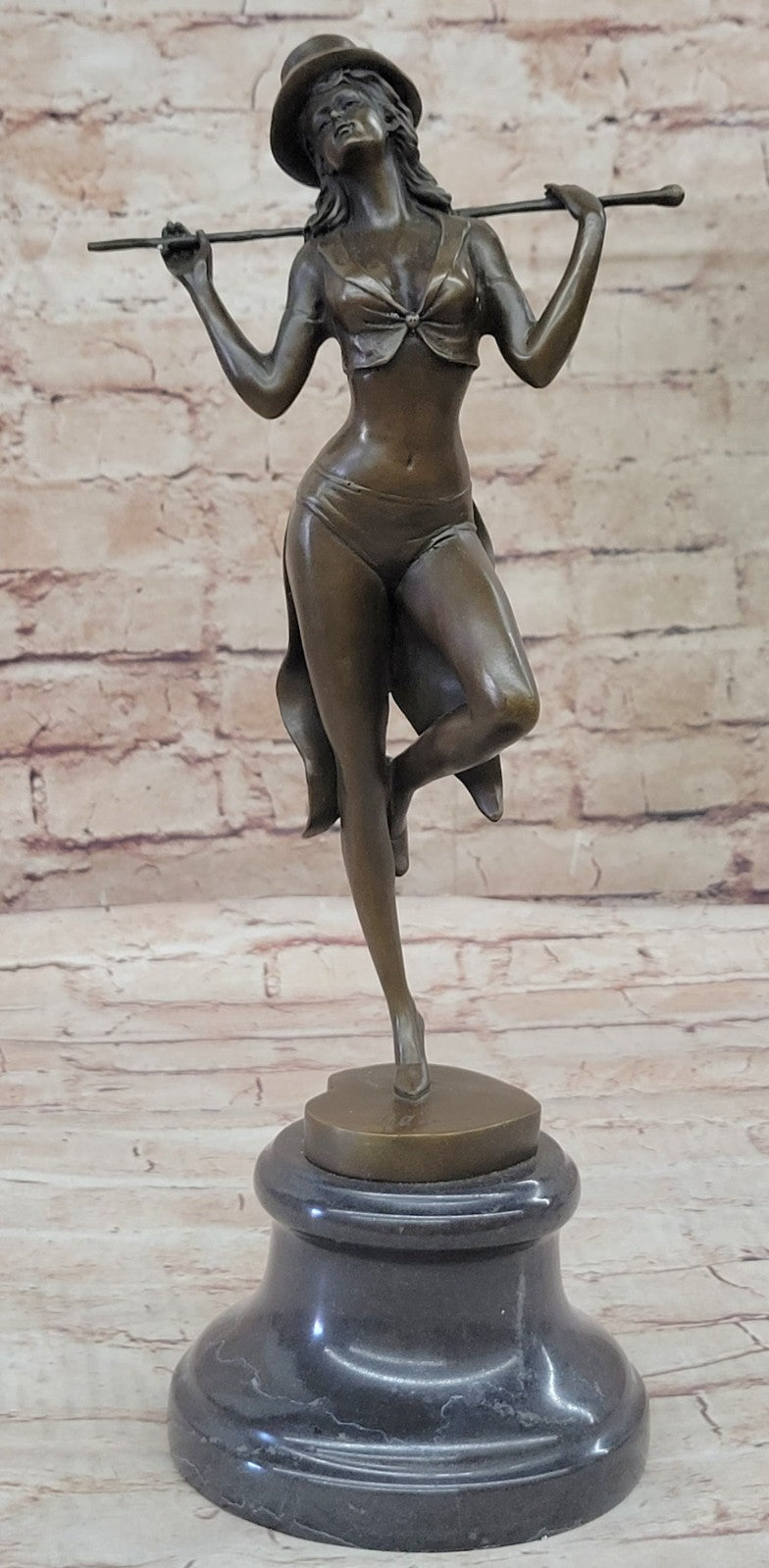 Decor Bronze Statue Nude Actress Dancer Jazz Club Italian Artist Aldo Vitaleh