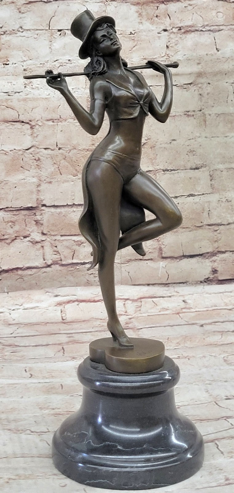 Decor Bronze Statue Nude Actress Dancer Jazz Club Italian Artist Aldo Vitaleh