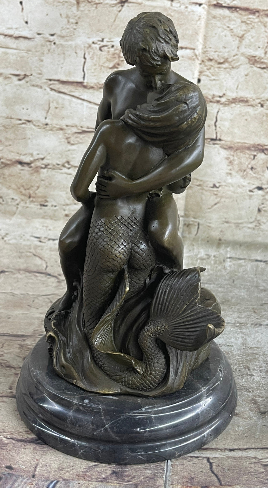 Rare Original Aldo Vitaleh Bronze Sculpture Mermaid Collectible Nude Statue Gift