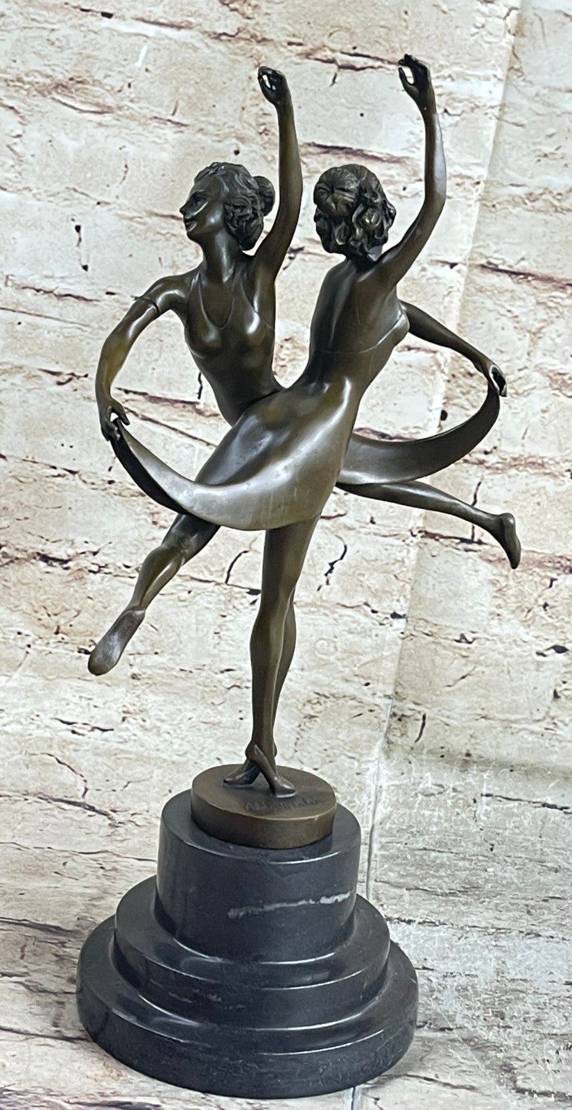 Handcrafted bronze sculpture SALE Dancer Twins Gemini Vitaleh Original*