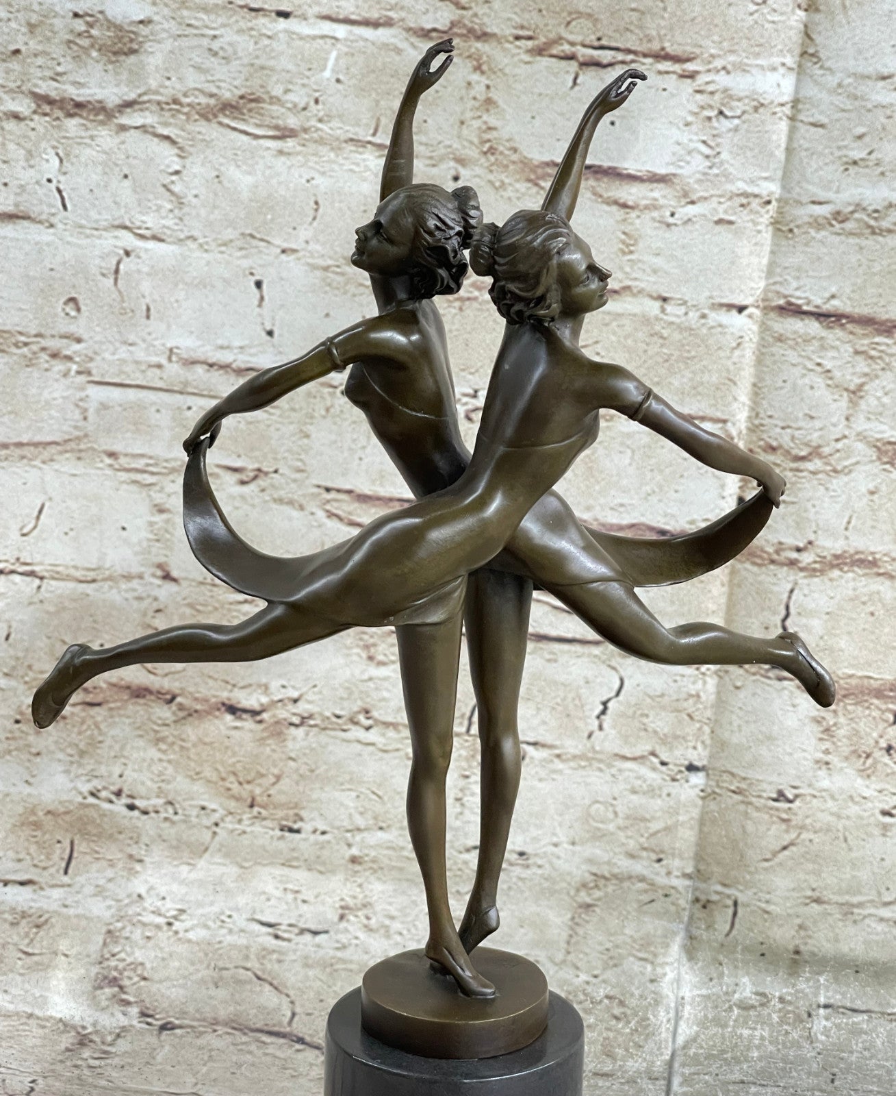 Handcrafted bronze sculpture SALE Dancer Twins Gemini Vitaleh Original*