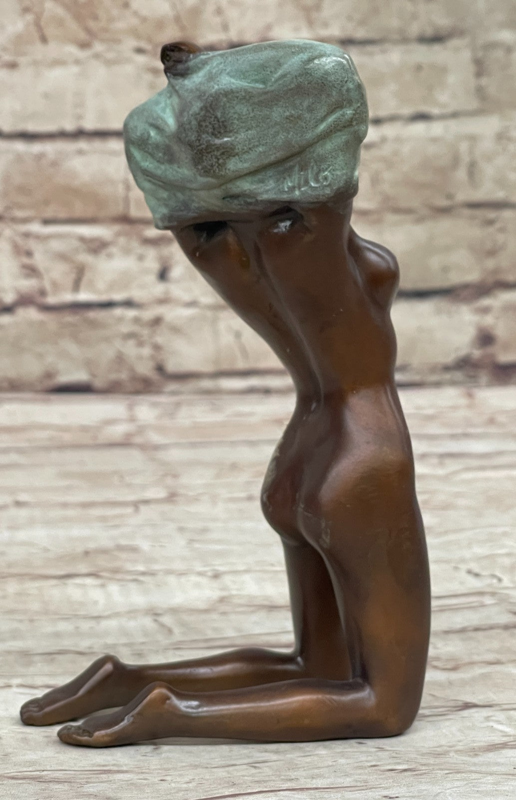 Original Milo Sexy Nude Shy Girl Bronze Figurine Hot Cast Sculpture Erotic Art