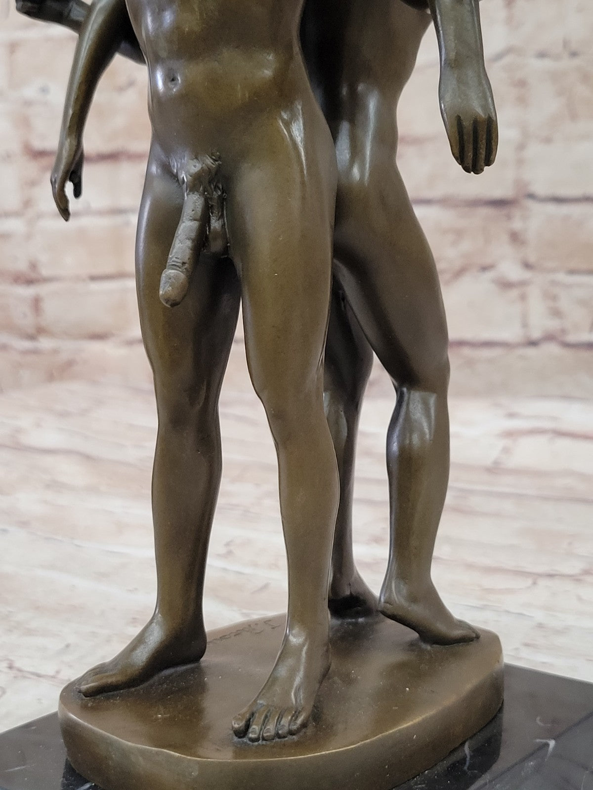 Playful Nude Gay Men Bronze Statue Sculpture Erotic Art Signed Origina