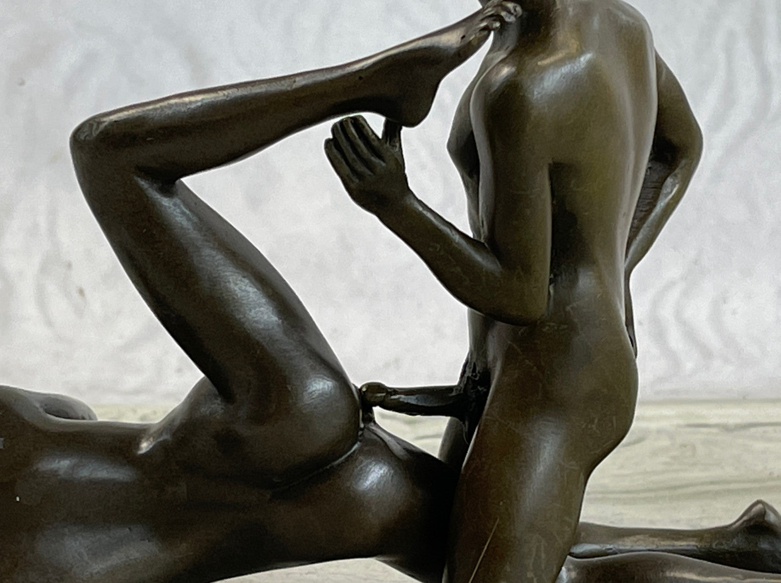 Bronze Sculpture Nude Man and Woman Art With Sculpture Statue Figurine Decor