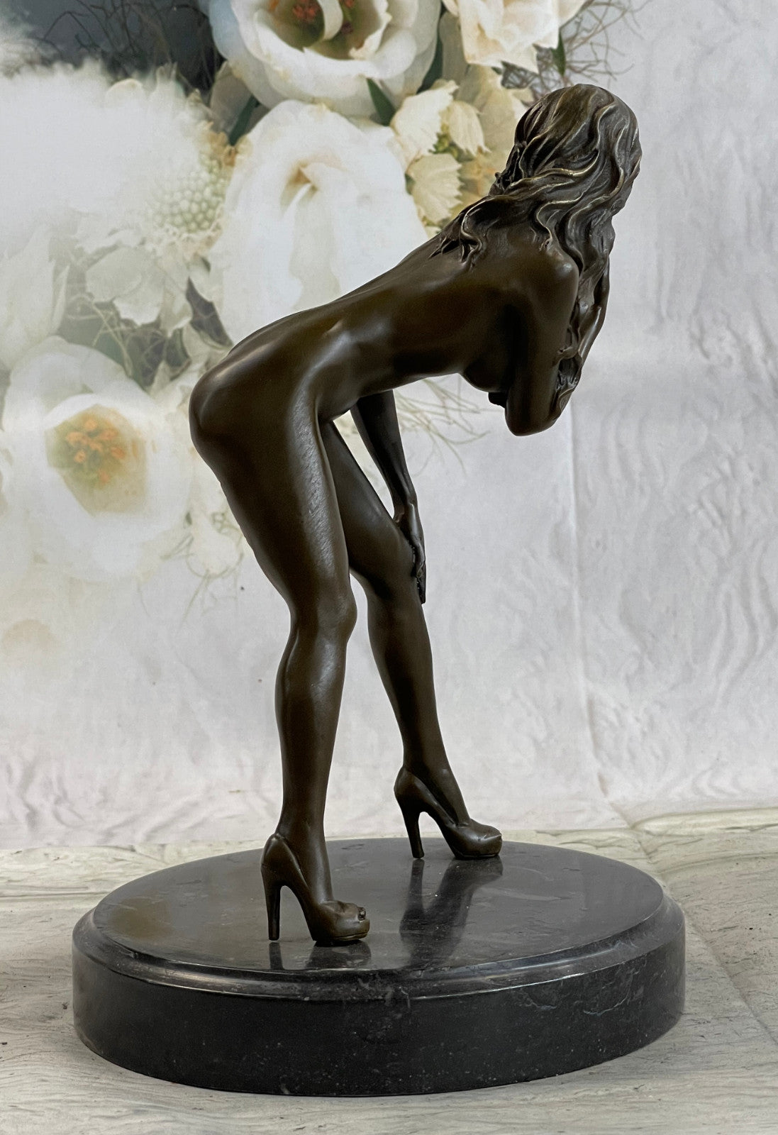 Signed High Quality Mavchi Art Deco Bronze Nude Girl Plinth Statue Sale Deal Art