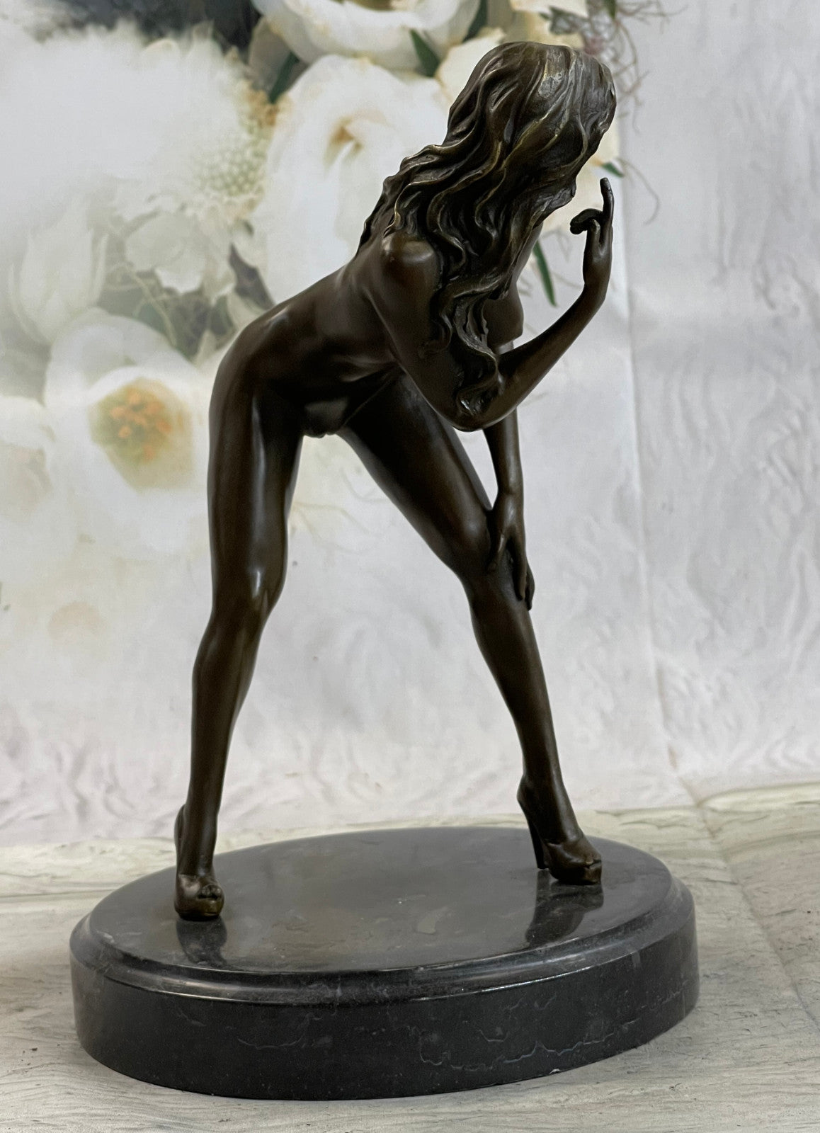 Signed High Quality Mavchi Art Deco Bronze Nude Girl Plinth Statue Sale Deal Art