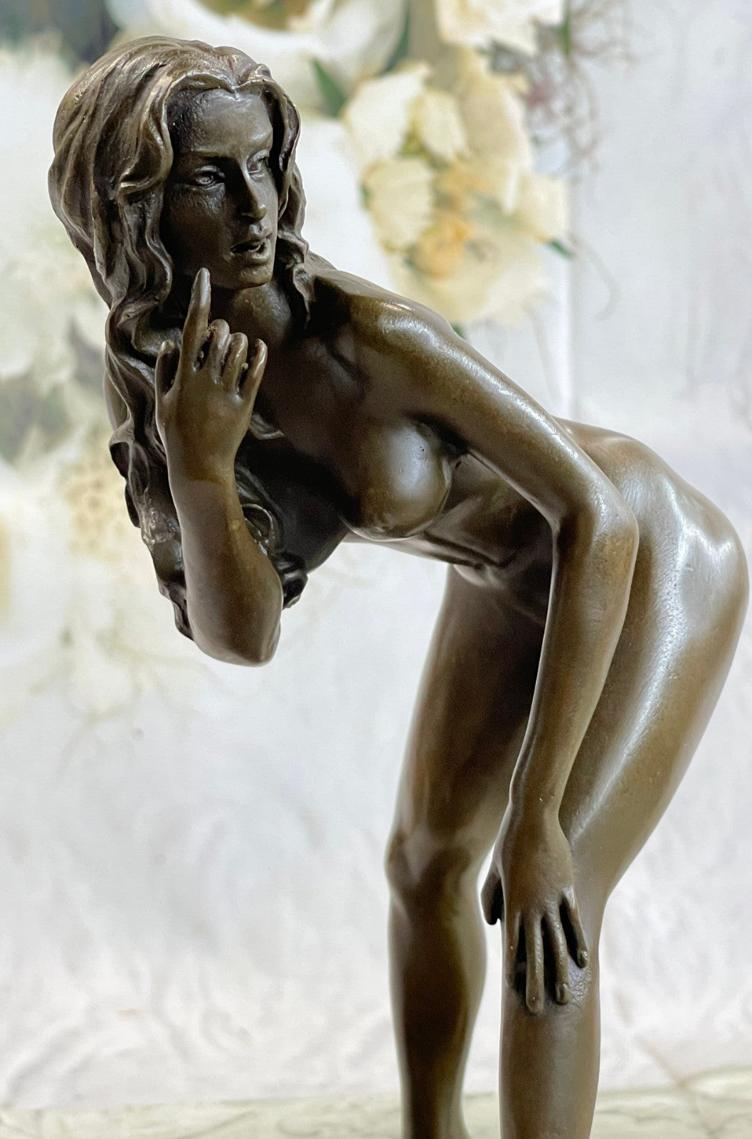 Signed High Quality Mavchi Art Deco Bronze Nude Girl Plinth Statue Sale Deal Art