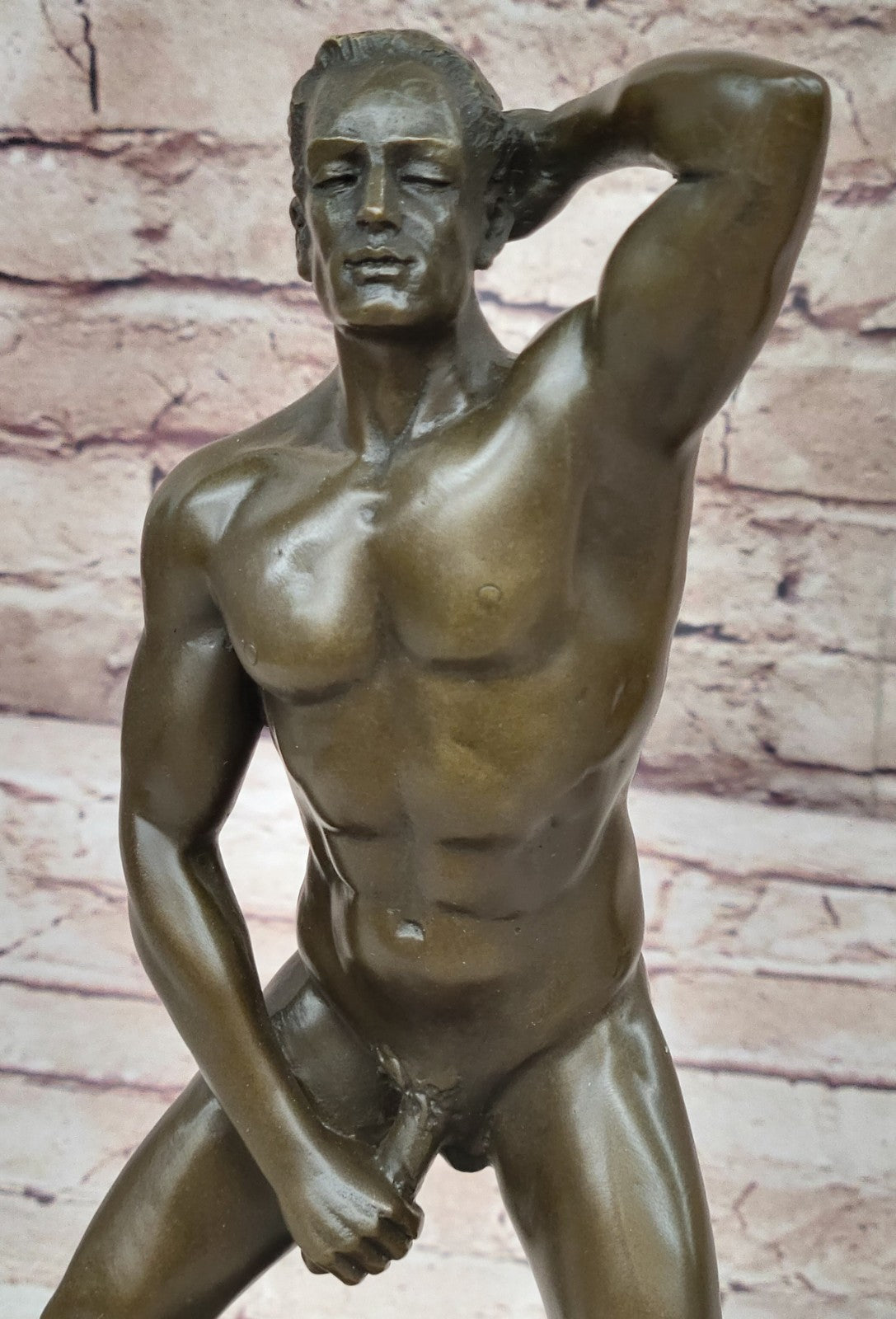 BRASS/BRONZE/COPPER Large Male Nude Statue Figurine Collectible Gay Body SALE