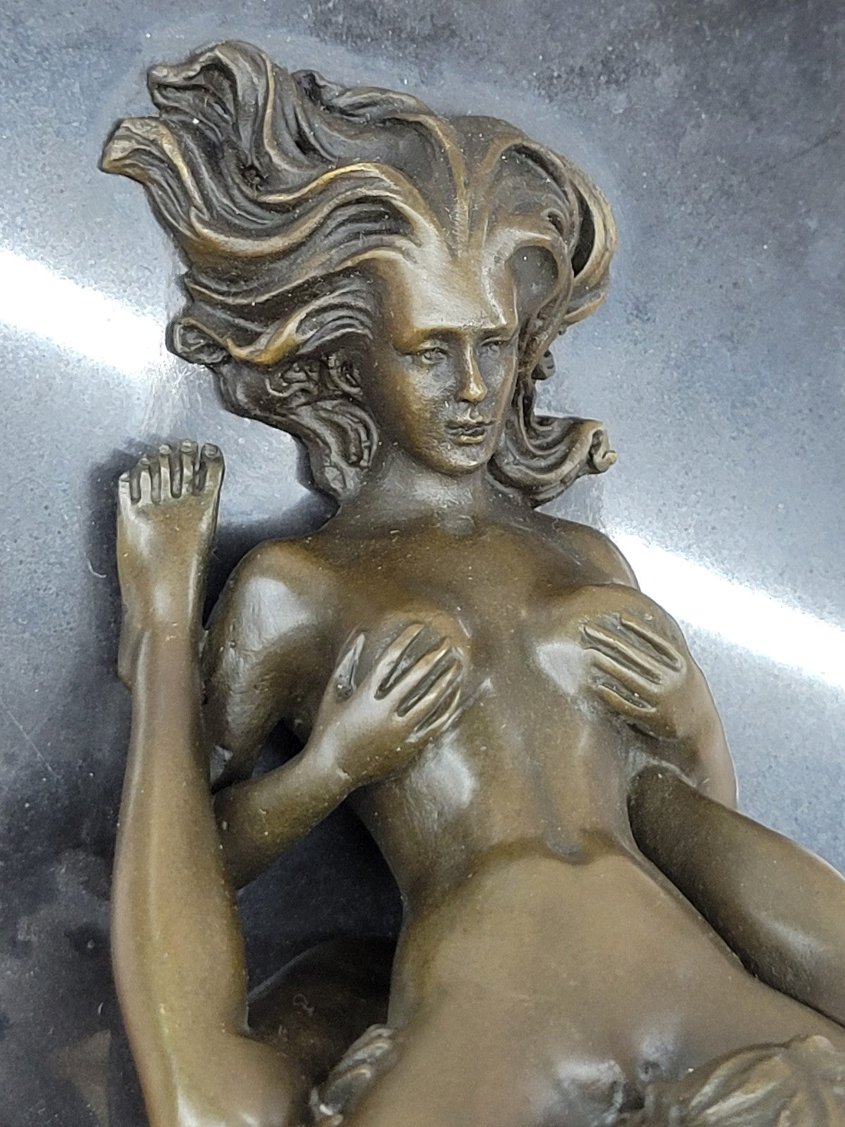 Bronze Sculpture Art Deco Modern Nude Decor Woman Erotic Metal Hand Made Artwork