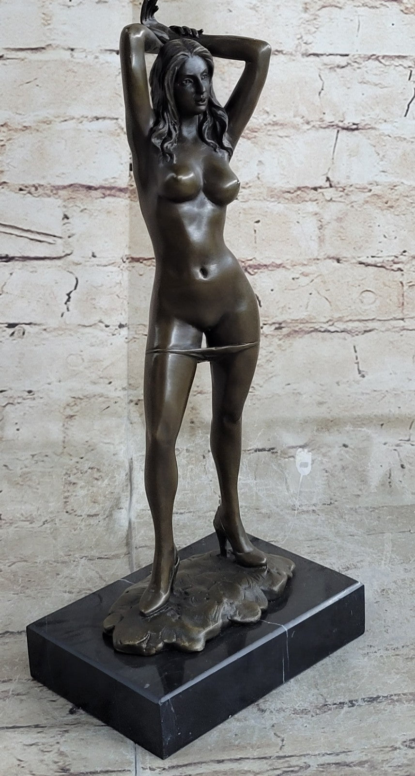 Bronze Naked Girl Statue Standing Nude Woman Sculptures Men Dorm Decor Figurine