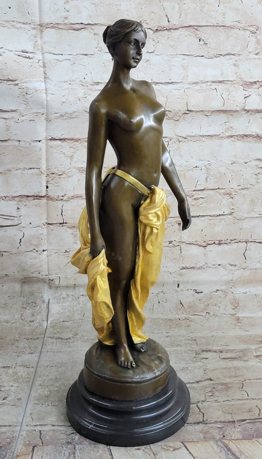 VINTAGE 20C GRAND TOUR STYLE BRONZE BUST ANCIENT ROMAN REVIVAL NEOCLASSICAL NUDE