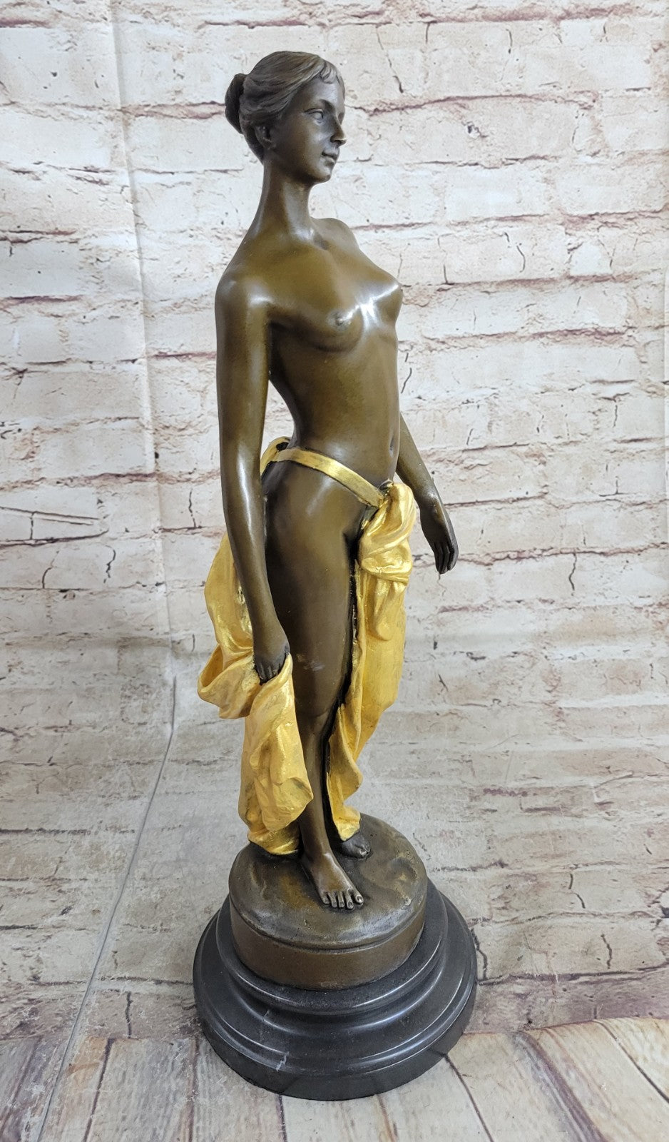 VINTAGE 20C GRAND TOUR STYLE BRONZE BUST ANCIENT ROMAN REVIVAL NEOCLASSICAL NUDE