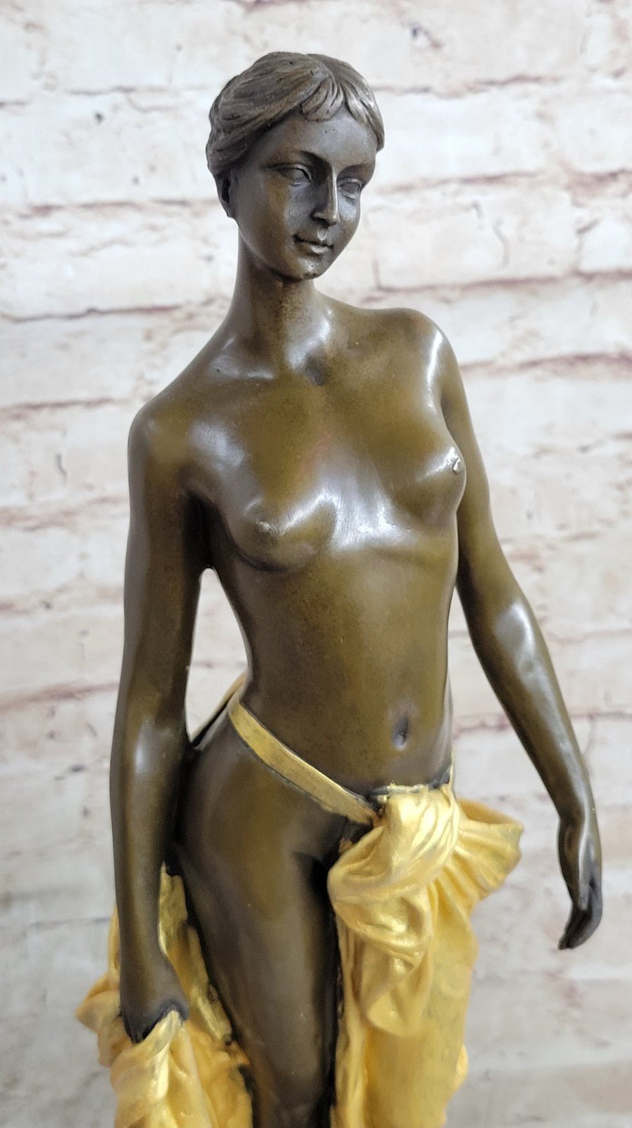 VINTAGE 20C GRAND TOUR STYLE BRONZE BUST ANCIENT ROMAN REVIVAL NEOCLASSICAL NUDE