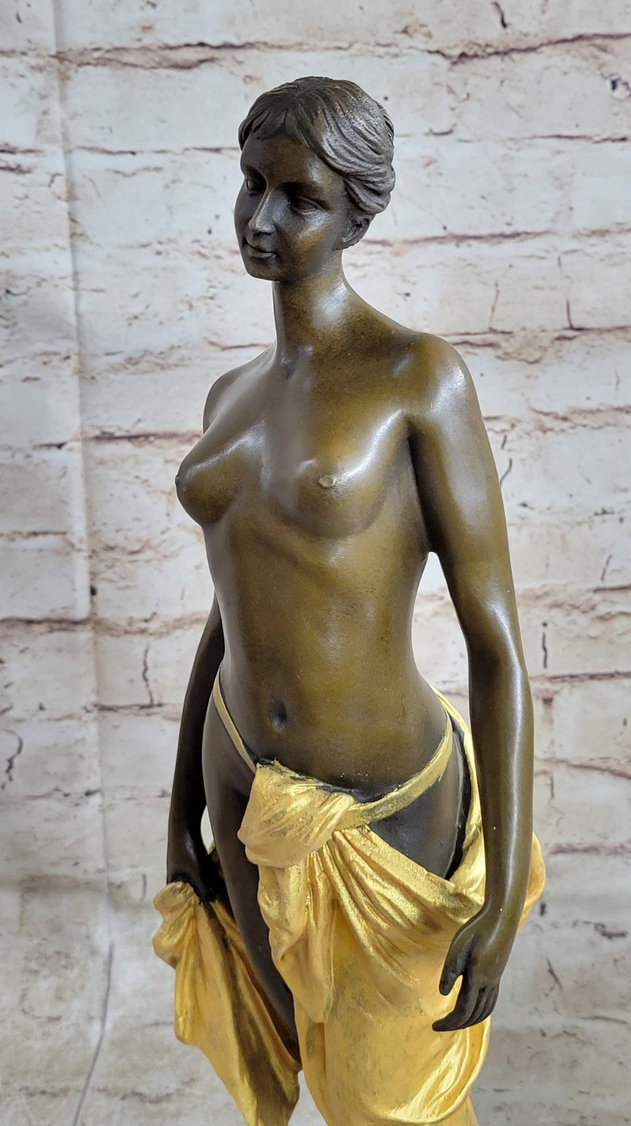 VINTAGE 20C GRAND TOUR STYLE BRONZE BUST ANCIENT ROMAN REVIVAL NEOCLASSICAL NUDE