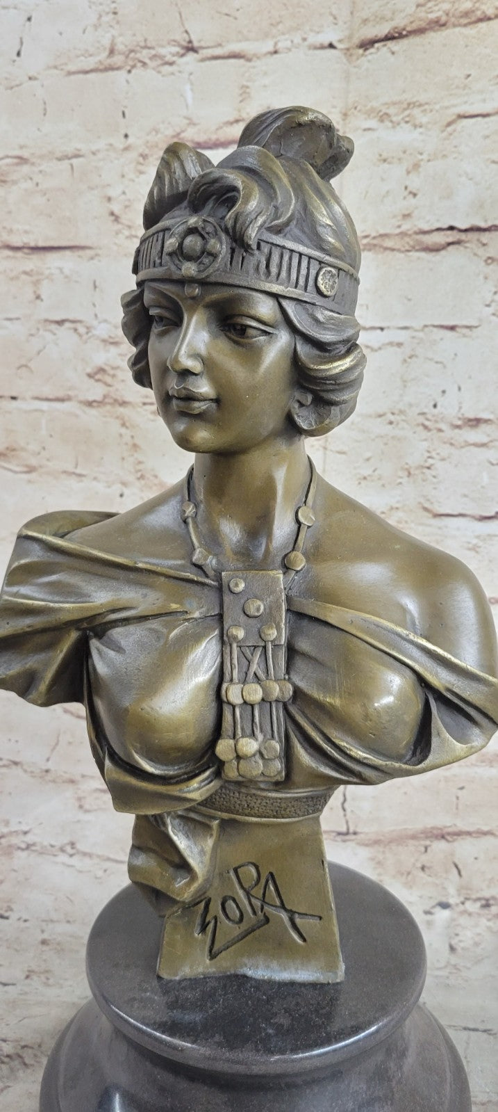 GOLD BROWN PATINA Sexy Female Bronze Great Detail Sculpture Statue Mantle