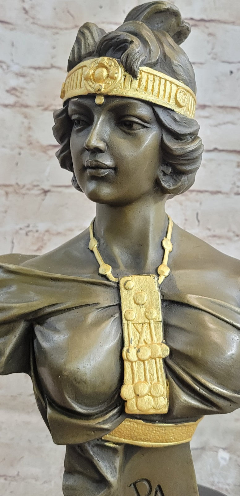 Artisian Bronze Sculpture Art Figure Maiden Bust By Frenc Nouveau Home Deco Sale