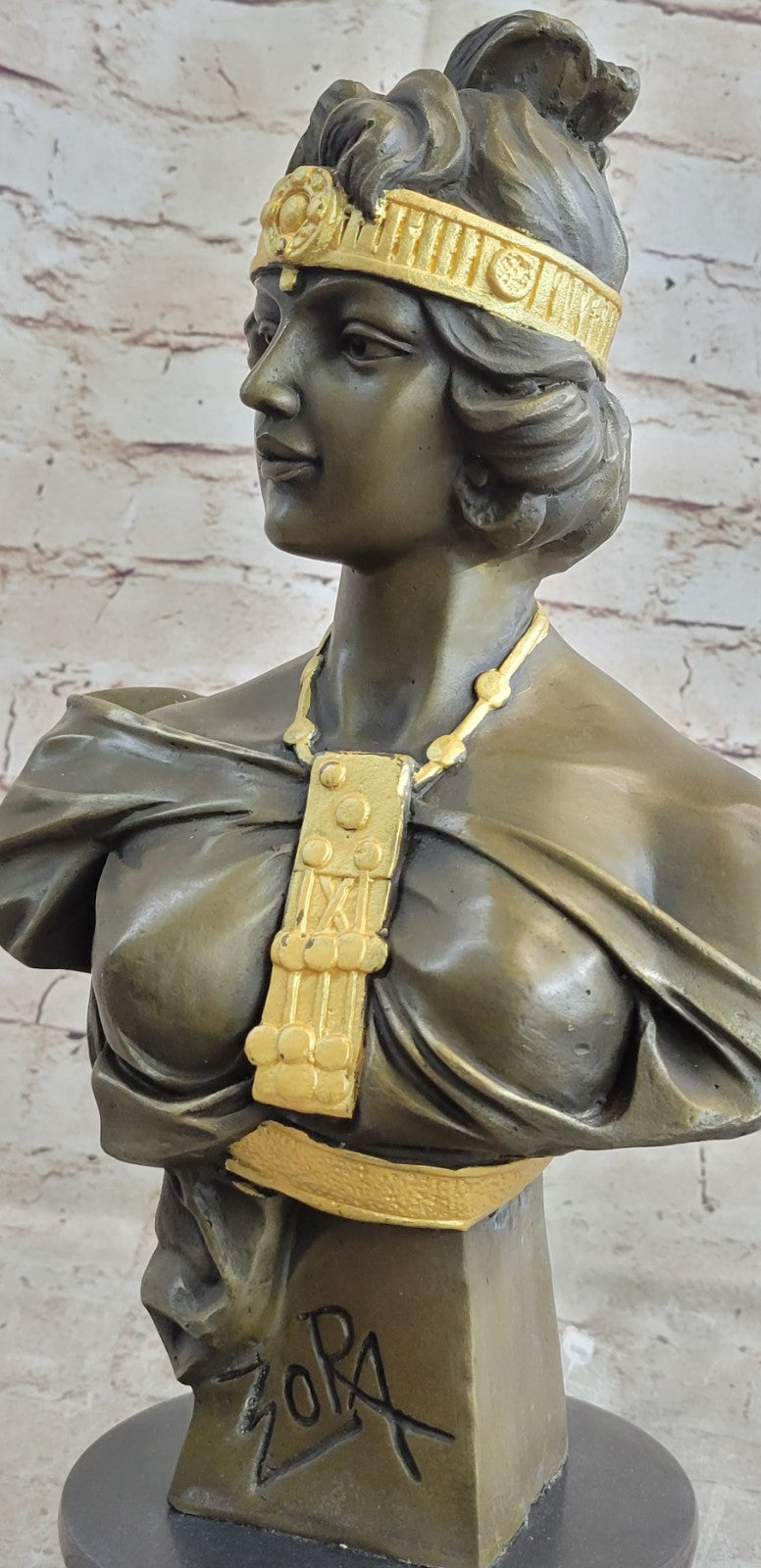 Artisian Bronze Sculpture Art Figure Maiden Bust By Frenc Nouveau Home Deco Sale