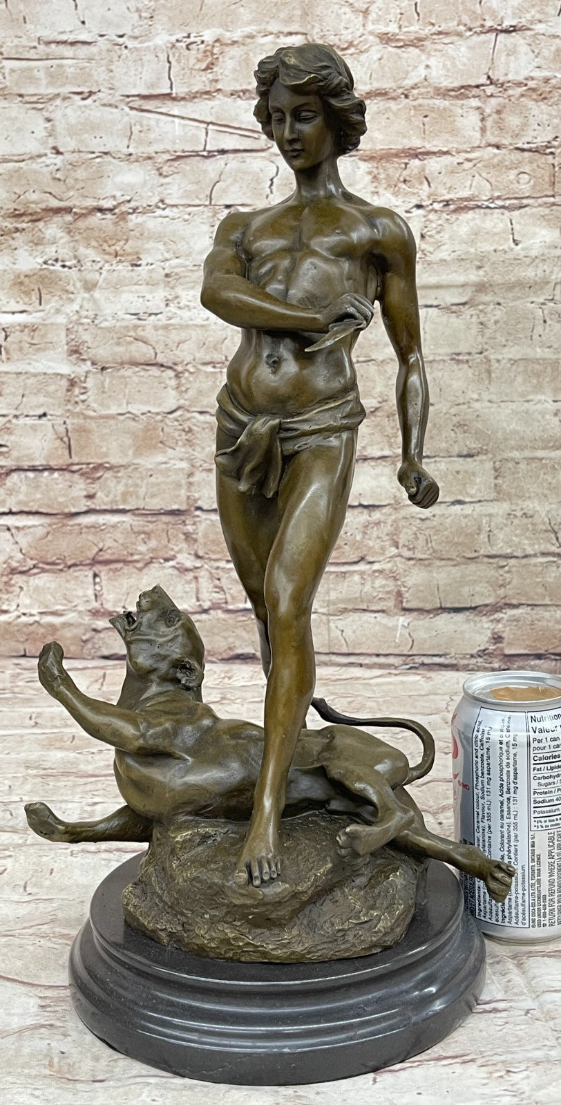 Handcrafted bronze sculpture SALE Mar Nude Semi Potet Loys By Leopard And Youth