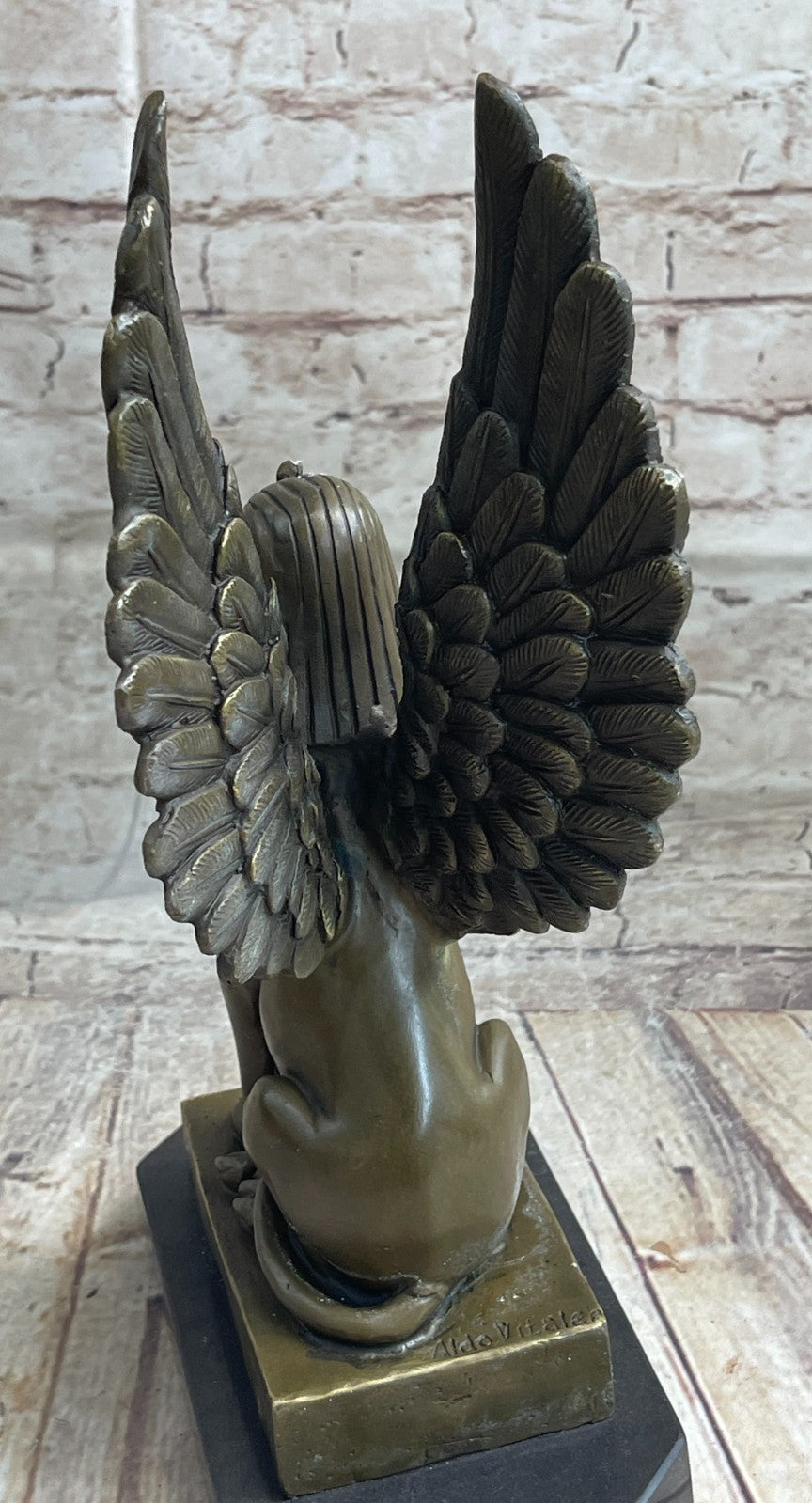 Bronze Sculpture Egyptian Nude Naked Sphinx by Italian Artist Vitaleh Hot Cast