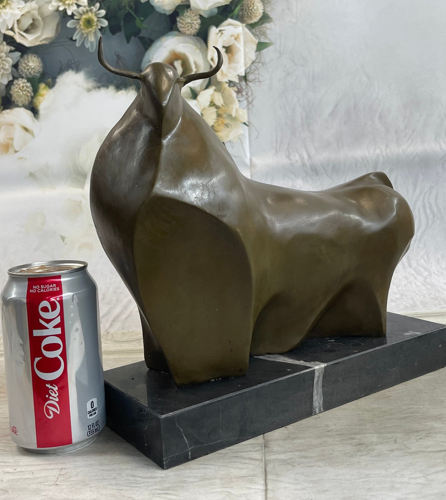 Bronze Sculpture Statue Large Fernando Botero Abstract Modern Bull Figurine NR