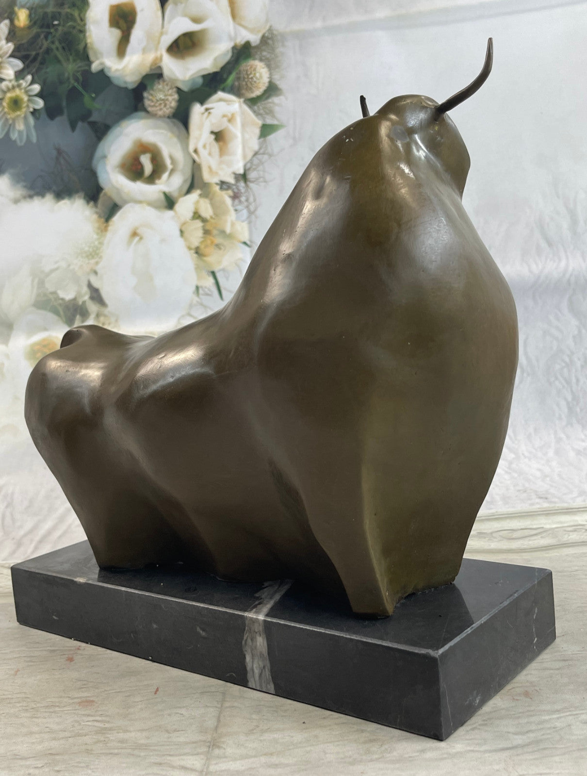 Bronze Sculpture Statue Large Fernando Botero Abstract Modern Bull Figurine NR