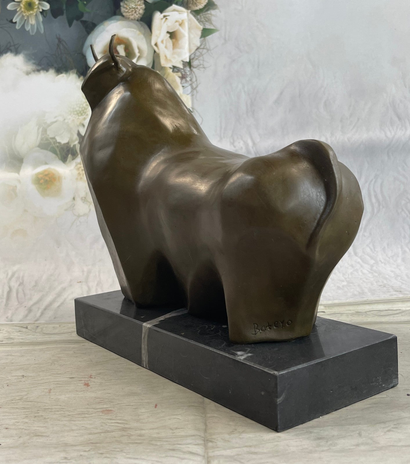 Bronze Sculpture Statue Large Fernando Botero Abstract Modern Bull Figurine NR