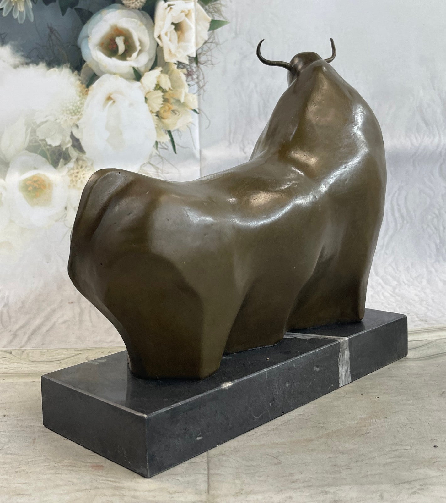 Bronze Sculpture Statue Large Fernando Botero Abstract Modern Bull Figurine NR