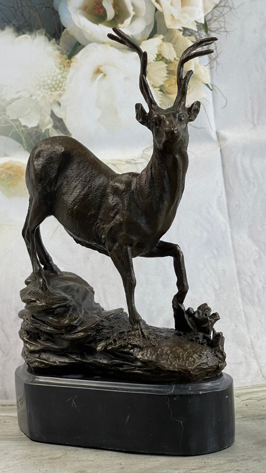 Bronze Gift collectible sculpture Majestic Bronze Deer Stag Buck Sculpture Figur