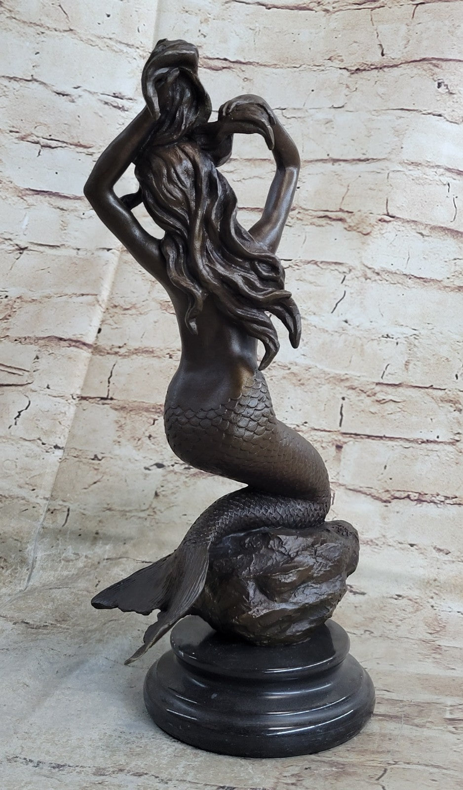 Bronze Sculpture Handcrafted Mermaid Erotic Nude Home Office Decoration Figure