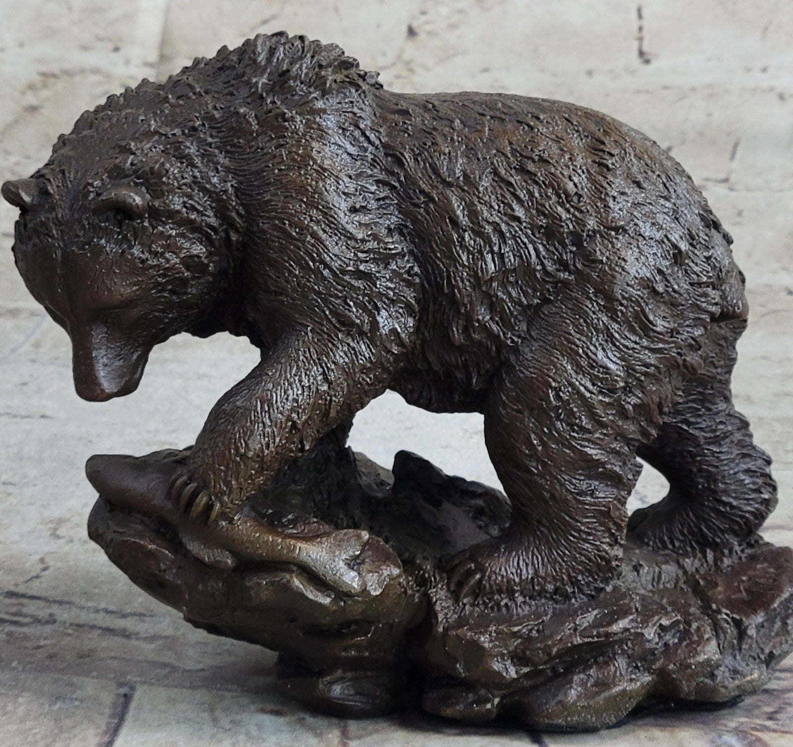 Vienna Bronze Original Black Bear Home Cabin Decor Bronze Sculpture Figurine Art