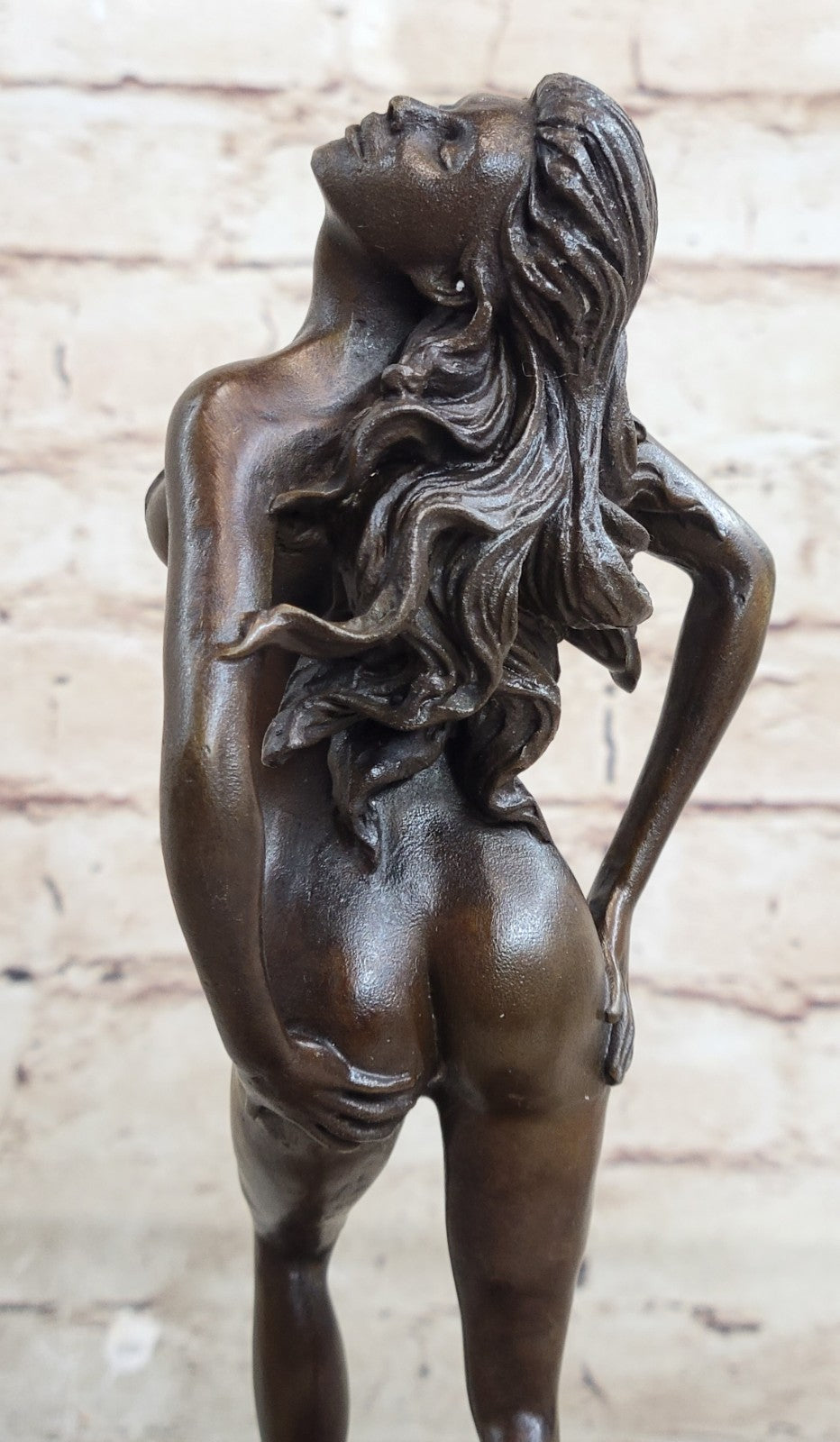 Sensual Modest Nude Girl Figure Athlete Bronze Marble Statue Art Sculpture  Large