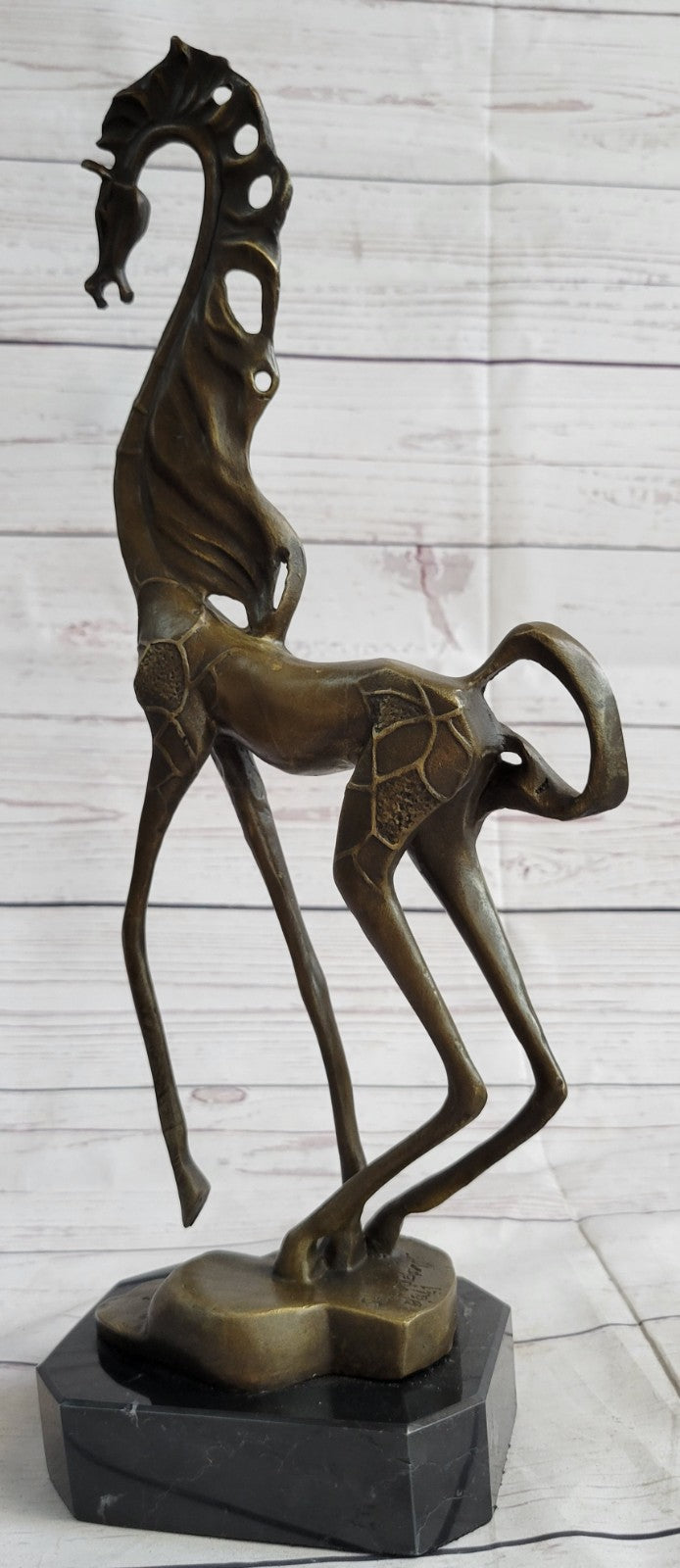 Abstract Modern Art Salvador Dali Horse Hot Cast Bronze Sculpture Marble Figurin