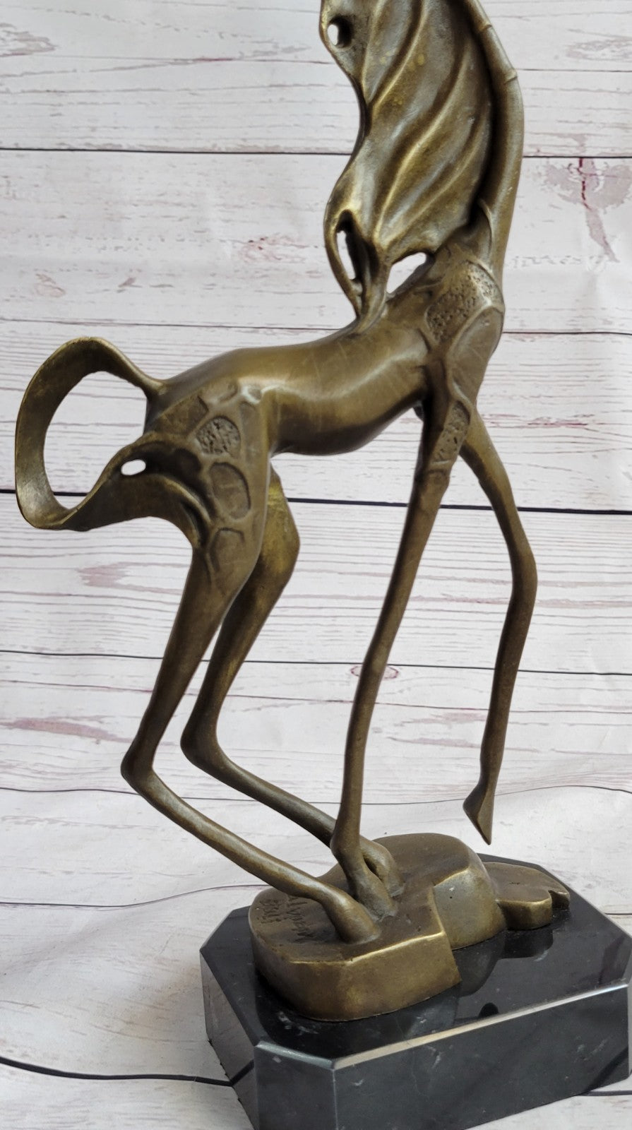 Abstract Modern Art Salvador Dali Horse Hot Cast Bronze Sculpture Marble Figurin