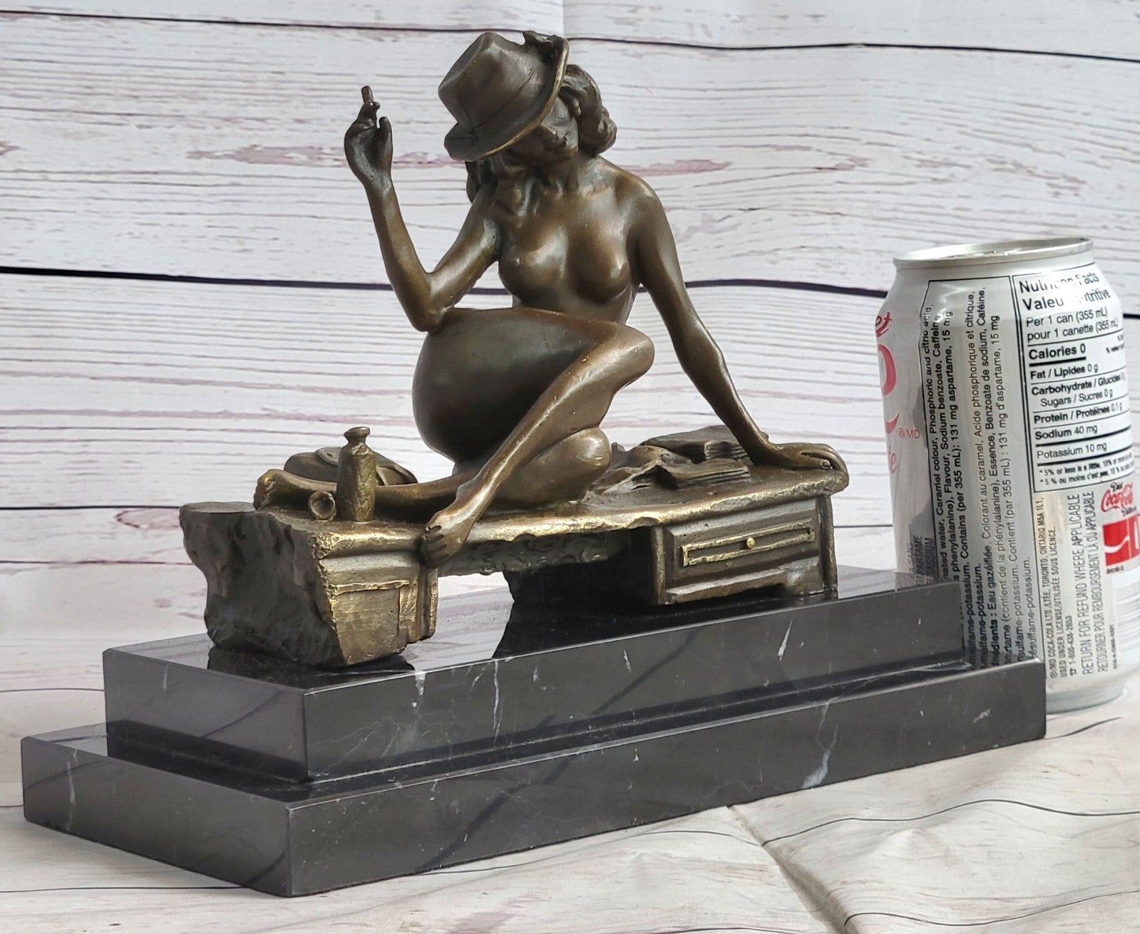 Actress 100% Solid Bronze Statue Dancer Sexy Jazz Singer Classic Art Deco Deal