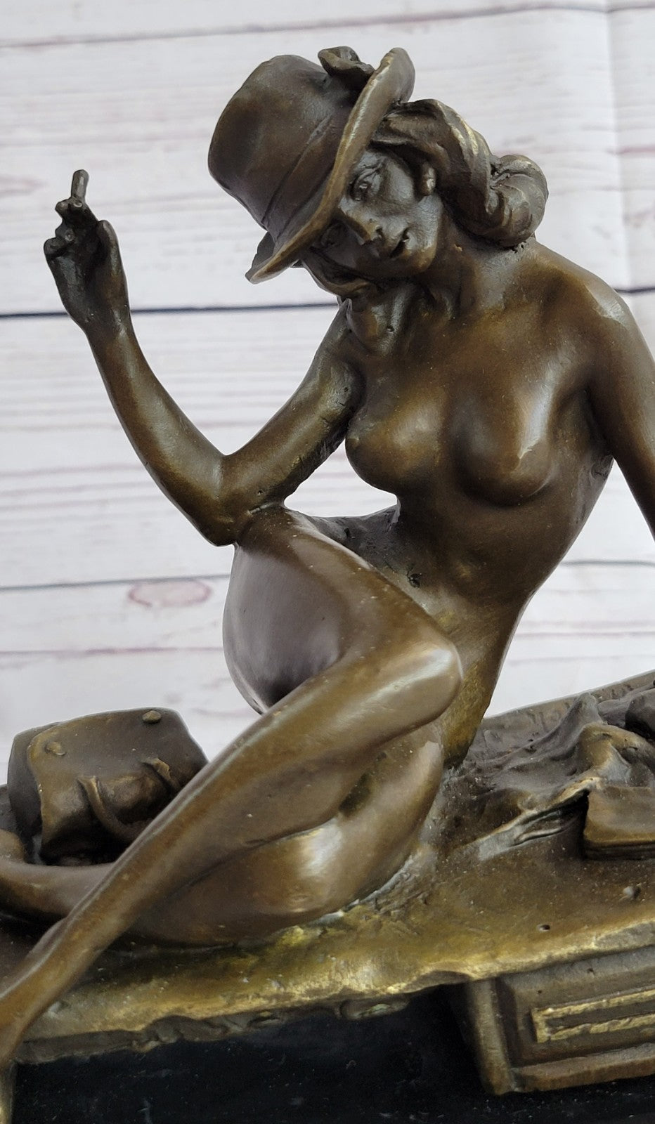 Actress 100% Solid Bronze Statue Dancer Sexy Jazz Singer Classic Art Deco Deal