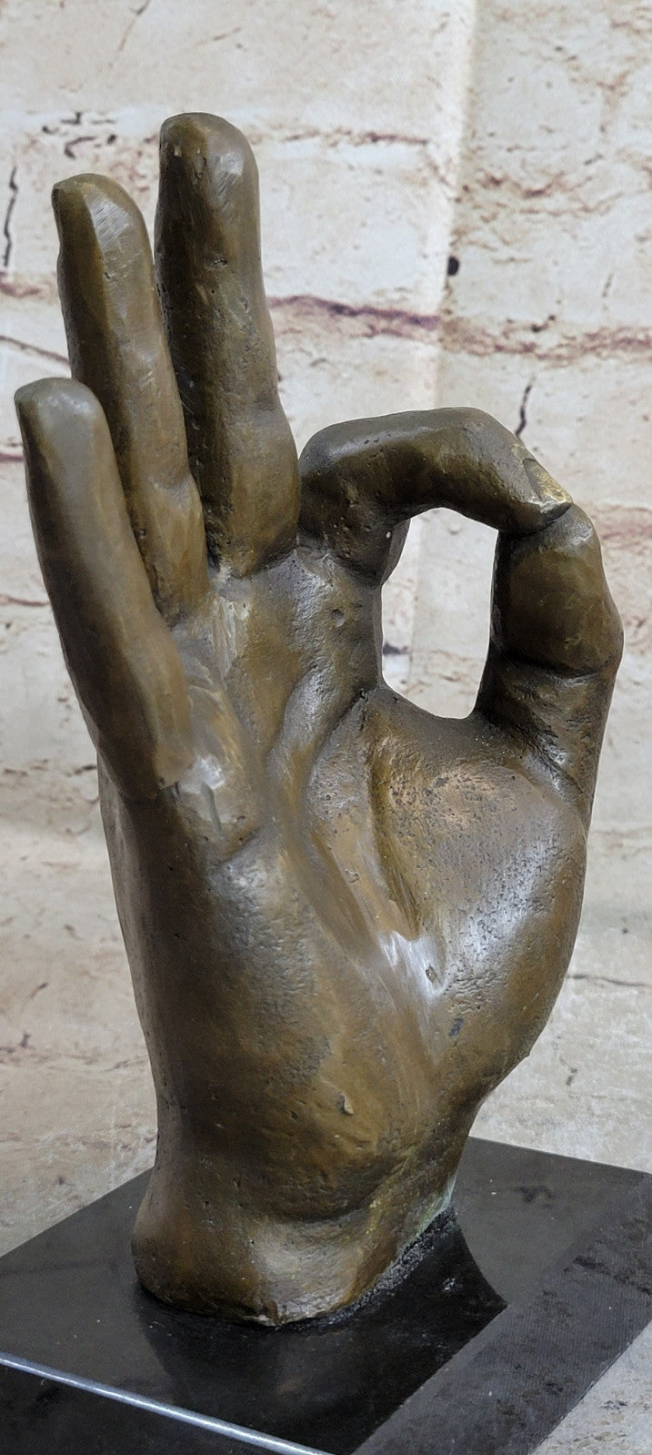 Signed Original ~T. White~ OK Hand Gesture Bronze Masterpiece Classic Artwork