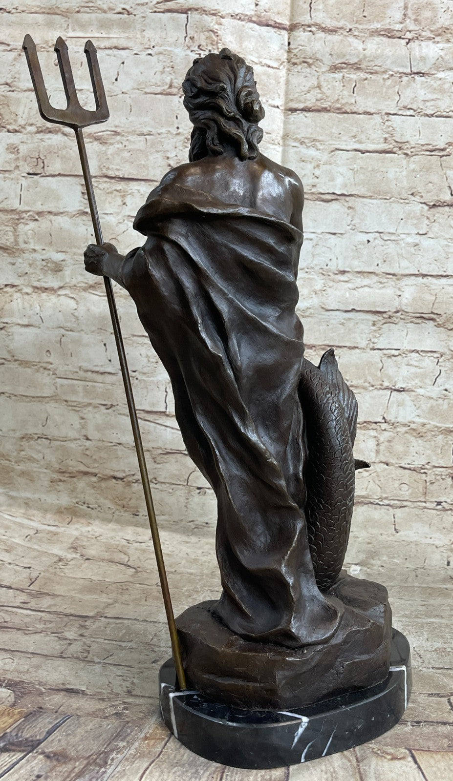 Vintage ZEUS POSEIDON Bronze Sculpture Statue Art Figurine Greek Mythology