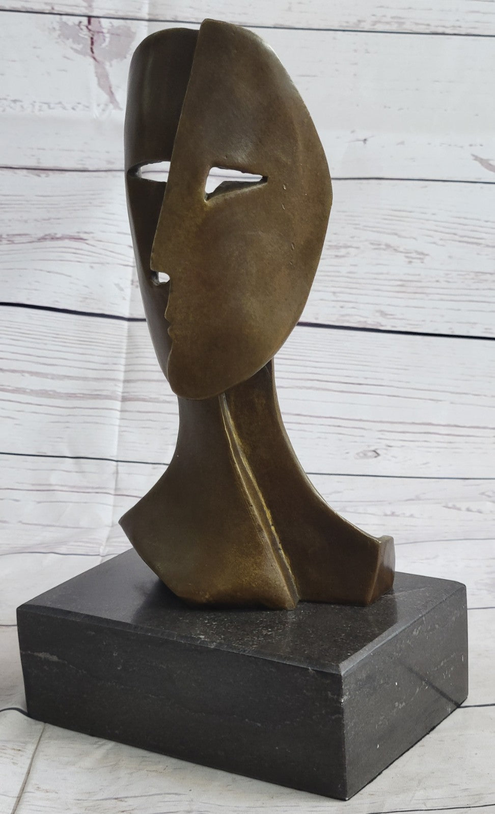 Pablo Picasso inspired Bronze Sculpture BEHIND THE MASK Hot Cast Artwork  Figure