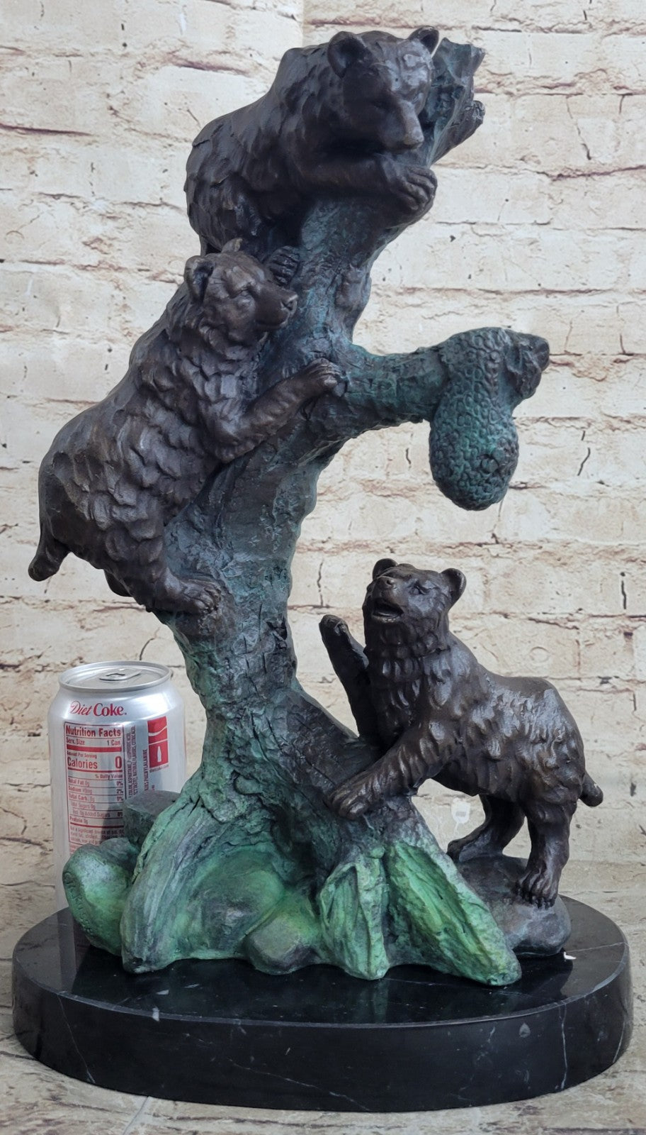 Bronze Statue 3 Bears. mother & baby bear Sculpture Hot Cast Figurine Figure