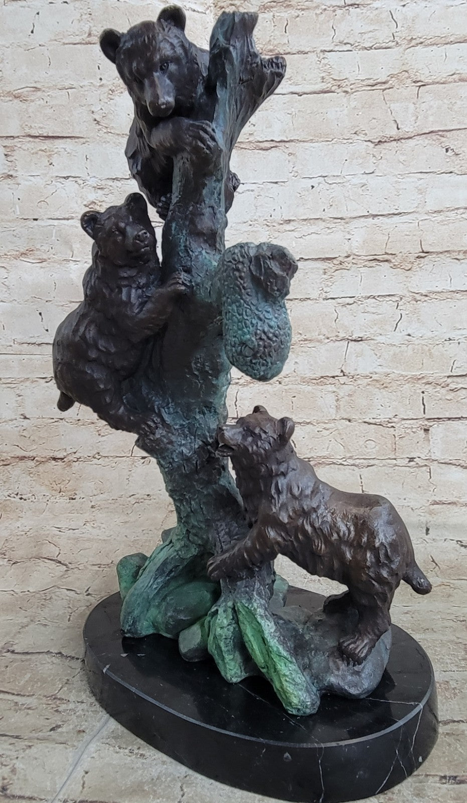 Bronze Statue 3 Bears. mother & baby bear Sculpture Hot Cast Figurine Figure