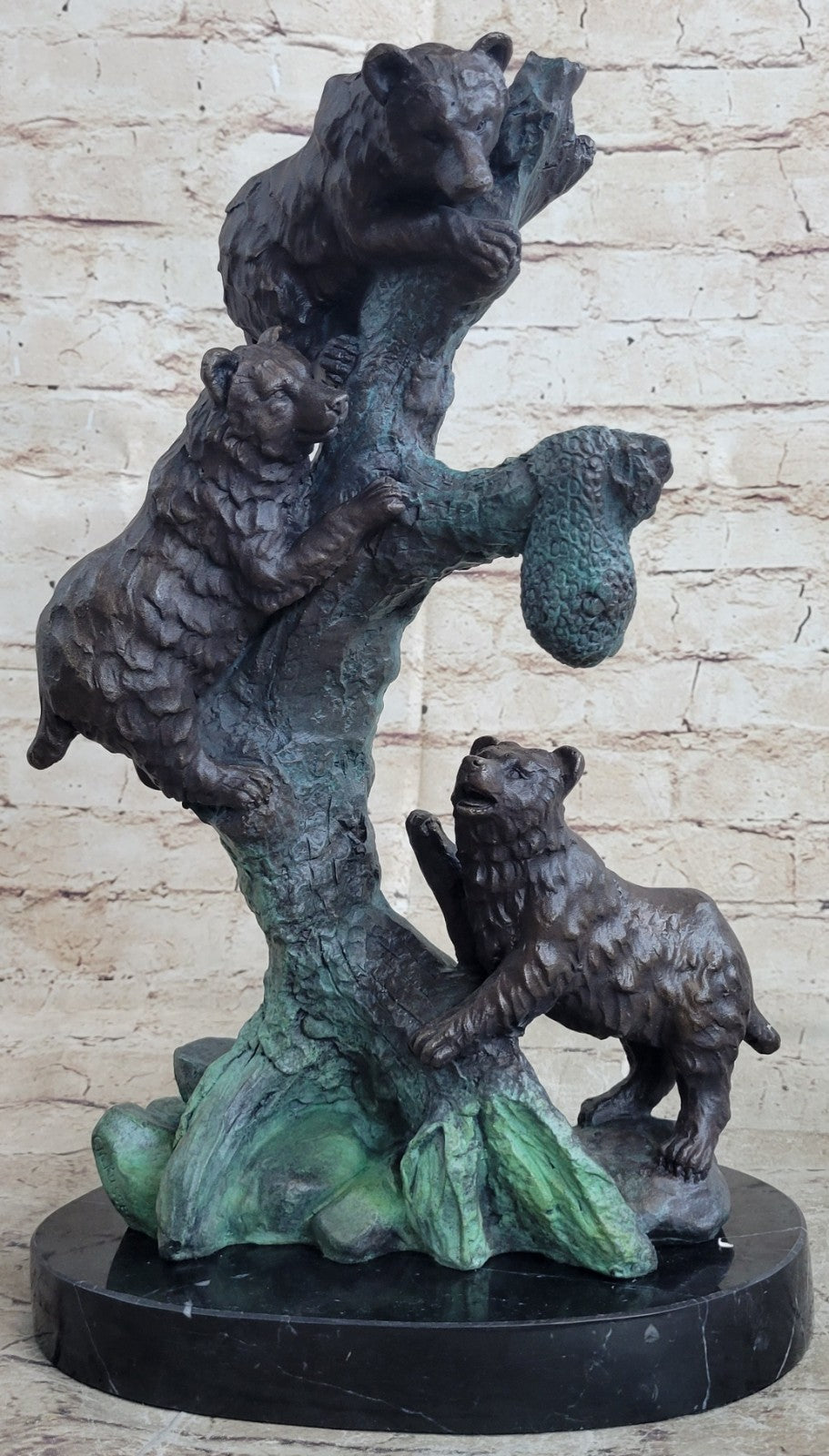 Bronze Statue 3 Bears. mother & baby bear Sculpture Hot Cast Figurine Figure