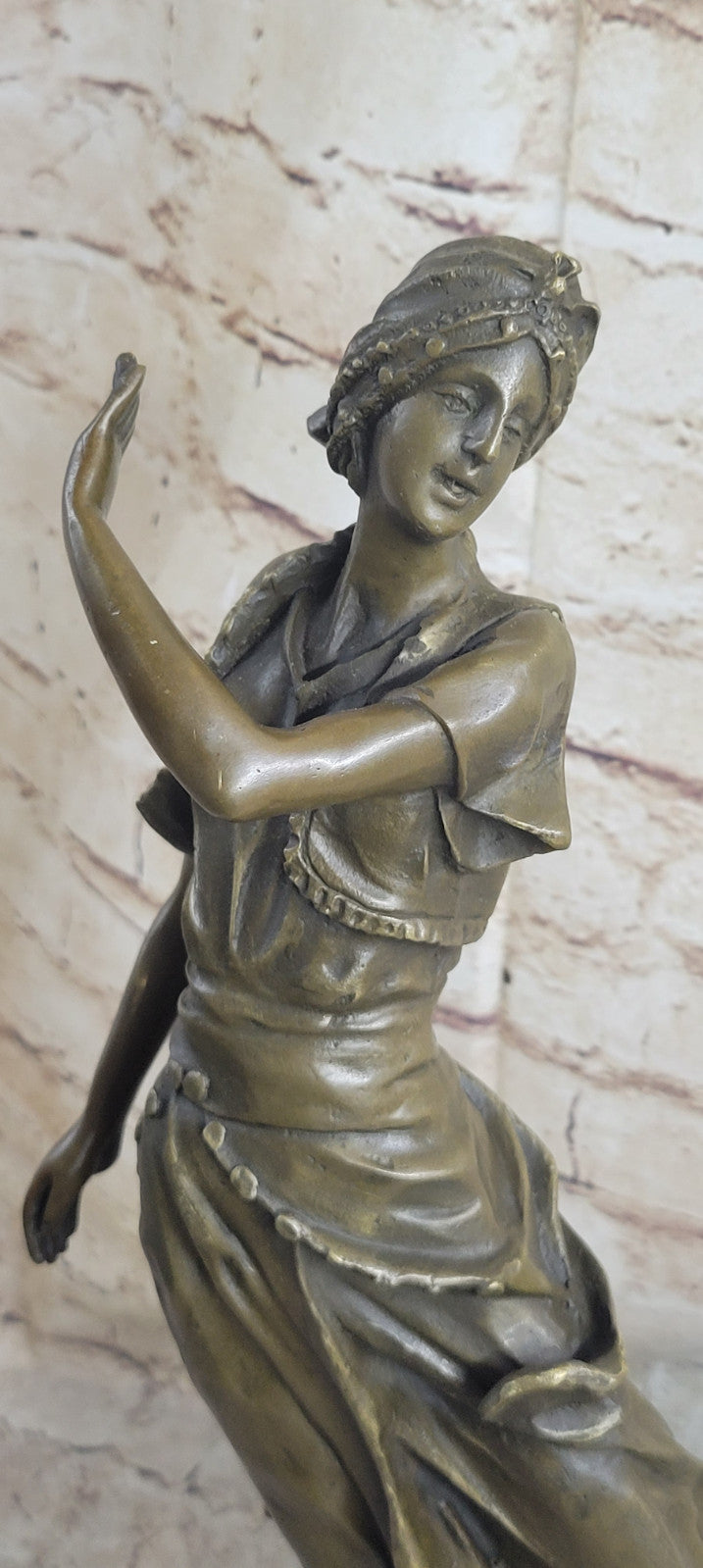 VINTAGE ART DECO 100% SOLID BRONZE ART WORK WOMAN DANCER SCULPTURE STATUE