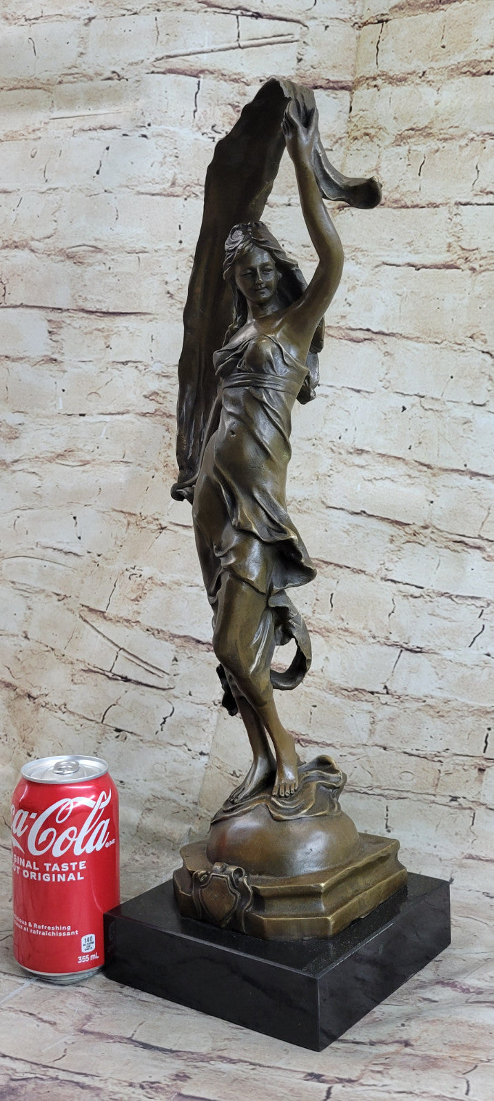 Original Art Nouveau Dancer By Italian Artist Aldo Vitaleh Bronze Sculpture SALE