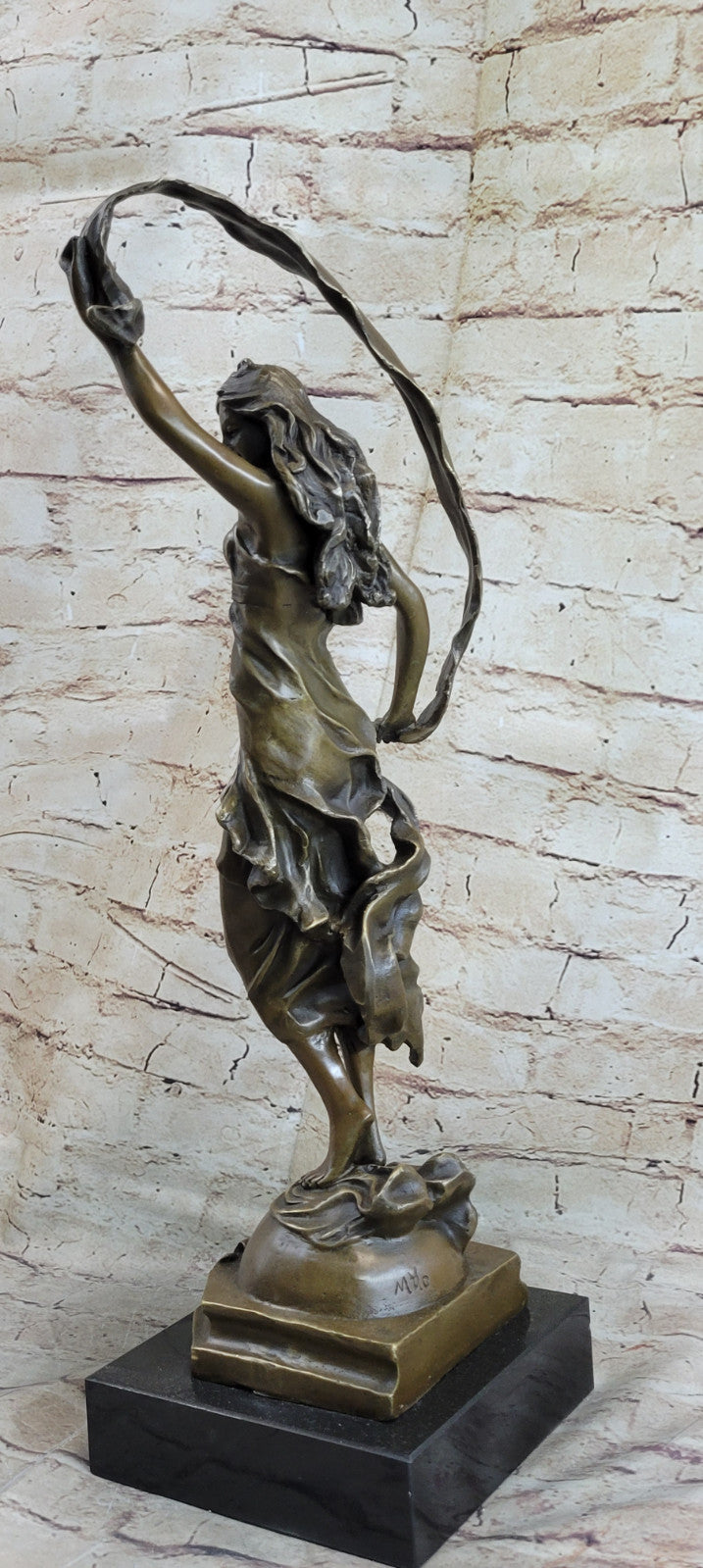 Original Art Nouveau Dancer By Italian Artist Aldo Vitaleh Bronze Sculpture SALE