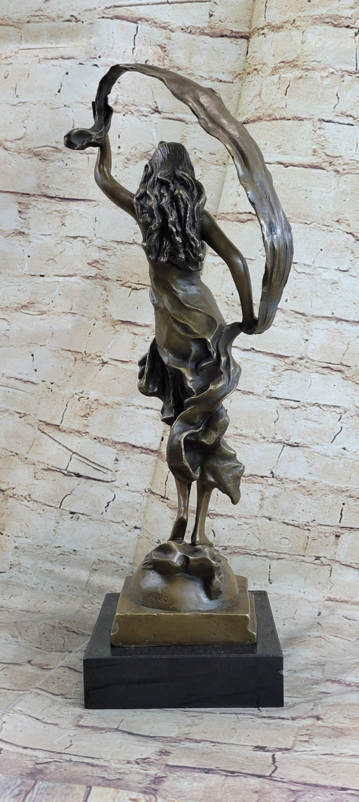 Original Art Nouveau Dancer By Italian Artist Aldo Vitaleh Bronze Sculpture SALE